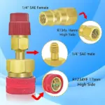 R1234yf to R134a A/C Service Coupler Adapter Set High and Low Side - Image 13