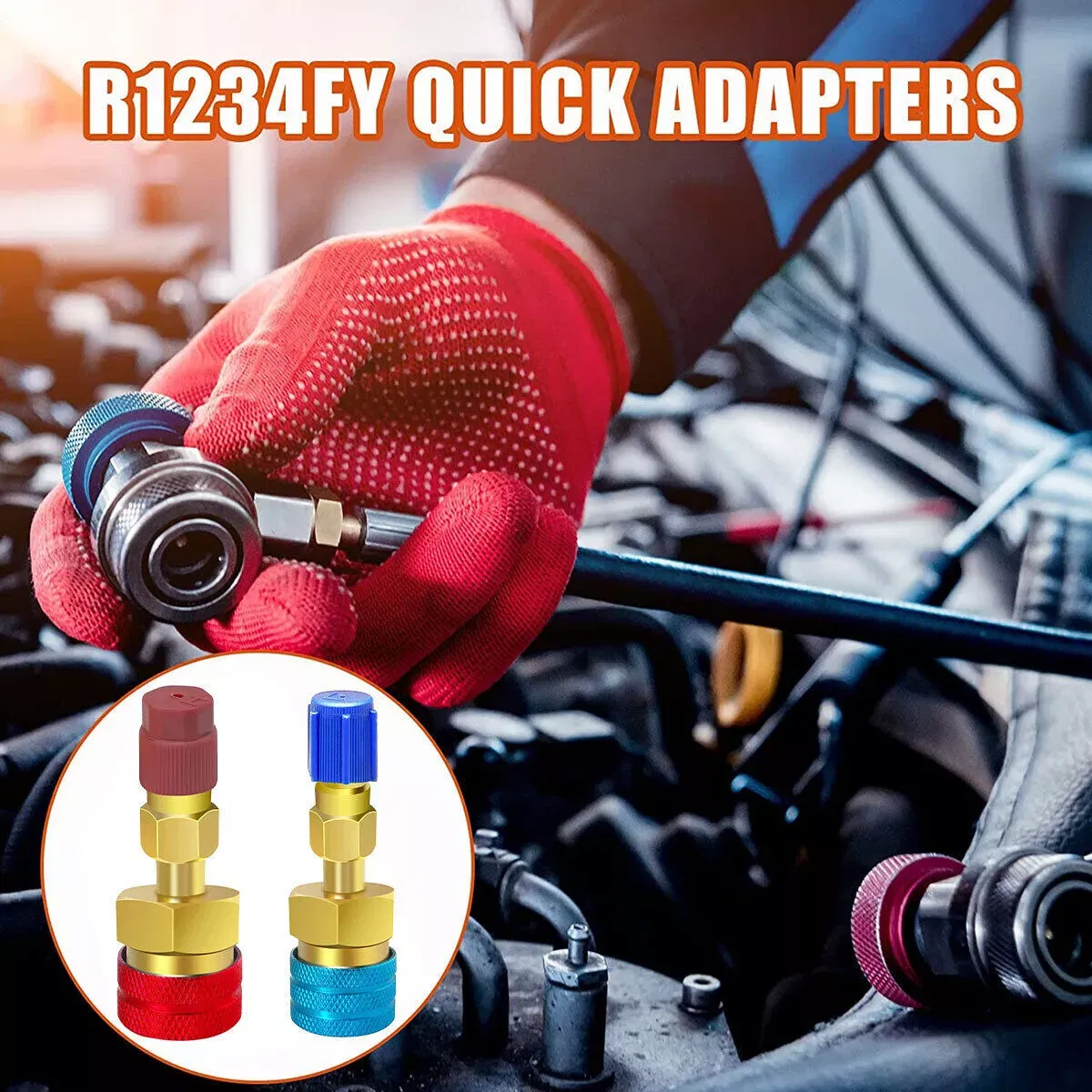 R1234yf to R134a A/C Service Coupler Adapter Set High and Low Side