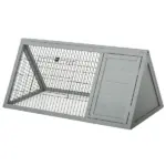 Rabbit Cage Outdoor, Wooden Rabbit Hutch 46x24 Outdoor Small Animal House with Run Ventilating Wire Gray - Image 11