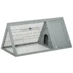 Rabbit Cage Outdoor, Wooden Rabbit Hutch 46x24 Outdoor Small Animal House with Run Ventilating Wire Gray