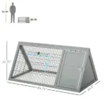 Rabbit Cage Outdoor, Wooden Rabbit Hutch 46x24 Outdoor Small Animal House with Run Ventilating Wire Gray - Image 3