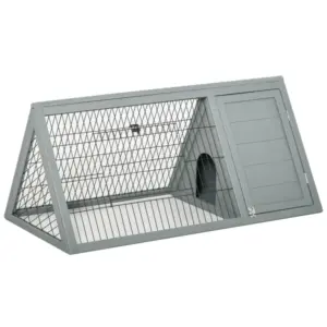 rabbit cage outdoor wooden rabbit hutch 46x24 outdoor small animal house with run ventilating wire gray