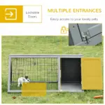 Rabbit Cage Outdoor, Wooden Rabbit Hutch 46x24 Outdoor Small Animal House with Run Ventilating Wire Gray - Image 5