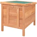 PawHut Rabbit House Small Wooden Hutch Cage Openable Waterproof Roof Bunny Guinea Pig Indoor Outdoor Natural - Image 11