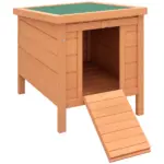 PawHut Rabbit House Small Wooden Hutch Cage Openable Waterproof Roof Bunny Guinea Pig Indoor Outdoor Natural