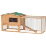 Rabbit Hutch 62 Outdoor Small Animal House with Run Elevated Main House Natural Wood - Image 16