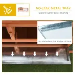 Rabbit Hutch 62 Outdoor Small Animal House with Run Elevated Main House Natural Wood - Image 6