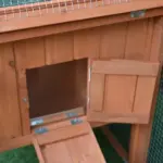 Rabbit Hutch 62 Outdoor Small Animal House with Run Elevated Main House Natural Wood - Image 9