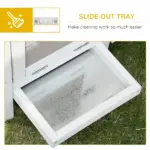 Rabbit Hutch, Bunny Cage, Guinea Pig House with Pull-Out Tray, and Divided Board for Indoor, White - Image 7