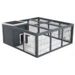 Rabbit Hutch Bunny Cage with Openable Main House, Indoor Outdoor Waterproof Rabbit House for Small Animals, Gray - Image 11