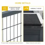 Rabbit Hutch Bunny Cage with Openable Main House, Indoor Outdoor Waterproof Rabbit House for Small Animals, Gray - Image 6