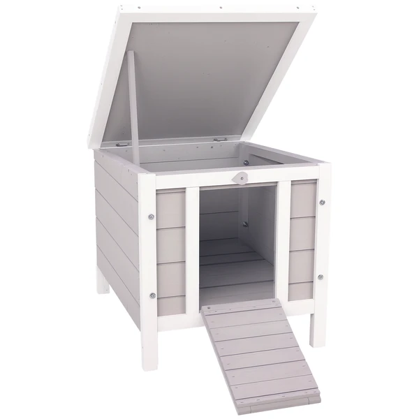 rabbit-pen-outdoor-wooden-rabbit-hutch-bunny-guinea-pig-cage-with-waterproof-roof-gray.webp PawHut Rabbit Pen, Outdoor Wooden Rabbit Hutch Bunny Guinea Pig Cage with Waterproof Roof Gray - Image 1