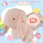 Rabbit Rocking Horse, Soft Plush Fabric and Wooden Base, Sound Feature, Cozy Ride-On Toy for Toddlers, Pink - Image 5