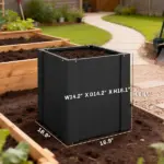 Outsunny Raised Garden Bed Galvanized Planter Box Outdoor with Gloves for Gardening Vegetables, Flower, Herb, 1.4 x 1.4 x 1.5 Ft, Black - Image 3