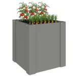 Outsunny Raised Garden Bed Galvanized Planter Box Outdoor with Gloves for Gardening Vegetables, Flower, Herb, 1.4 x 1.4 x 1.5 ft, Gray - Image 11