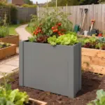 Outsunny Raised Garden Bed Galvanized Planter Box Outdoor with Gloves for Gardening Vegetables, Flower, Herb, 2.6 x 1 x 2 ft, Gray - Image 2