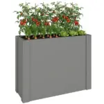 Outsunny Raised Garden Bed Galvanized Planter Box Outdoor with Gloves for Gardening Vegetables, Flower, Herb, 2.6 x 1 x 2 ft, Gray - Image 11