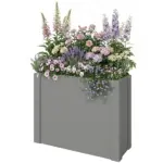 Outsunny Raised Garden Bed Galvanized Planter Box Outdoor with Gloves for Gardening Vegetables, Flower, Herb, 2.6 x 1 x 2 ft, Gray