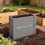 Outsunny Raised Garden Bed Galvanized Planter Box Outdoor with Gloves for Gardening Vegetables, Flower, Herb, 2.6 x 1 x 2 ft, Gray - Image 3