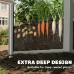 Outsunny Raised Garden Bed Galvanized Planter Box Outdoor with Gloves for Gardening Vegetables, Flower, Herb, 2.6 x 1 x 2 ft, Gray - Image 4