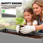 Outsunny Raised Garden Bed Galvanized Planter Box Outdoor with Gloves for Gardening Vegetables, Flower, Herb, 2.6 x 1 x 2 ft, Gray - Image 6