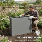 Outsunny Raised Garden Bed Galvanized Planter Box Outdoor with Gloves for Gardening Vegetables, Flower, Herb, 2.6 x 1 x 2 ft, Gray - Image 7