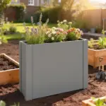 Outsunny Raised Garden Bed Galvanized Planter Box Outdoor with Gloves for Gardening Vegetables, Flower, Herb, 2.6 x 1 x 2 ft, Gray - Image 10