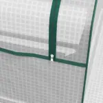 Outsunny Raised Garden Bed, Outdoor Metal Planter Box with Mini Greenhouse, White and Brown - Image 8