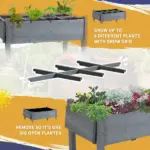 Outsunny Raised Garden Bed Planter Box with 8 Grow Grids, Storage Shelf and Lockable Wheels - Image 4
