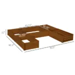 Outsunny Raised Garden Bed, Set of 5 Large Wooden Box Planters for Outdoor Plants Vegetables Flowers Herbs, 7.5x7.5x1ft, Brown - Image 3
