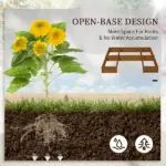 Outsunny Raised Garden Bed, Set of 5 Large Wooden Box Planters for Outdoor Plants Vegetables Flowers Herbs, 7.5x7.5x1ft, Brown - Image 6