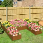 Outsunny Raised Garden Bed, Set of 5 Large Wooden Box Planters for Outdoor Plants Vegetables Flowers Herbs, 7.5x7.5x1ft, Brown - Image 10
