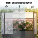 Outsunny 39.4 Inch Raised Garden Bed with Adjustable Flip Up Greenhouse Cover Black - Image 4