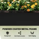 Outsunny 39.4 Inch Raised Garden Bed with Adjustable Flip Up Greenhouse Cover Black - Image 9