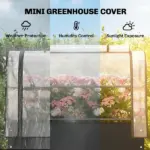 Outsunny 39.4 Inch Raised Garden Bed with Flip Up Greenhouse Cover Black - Image 4