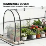 Outsunny 39.4 Inch Raised Garden Bed with Flip Up Greenhouse Cover Black - Image 5
