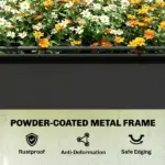 Outsunny 39.4 Inch Raised Garden Bed with Flip Up Greenhouse Cover Black - Image 9