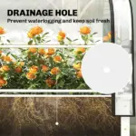 Outsunny Raised Garden Bed with Flip-Up Greenhouse Cover, Metal Elevated Garden Bed with Legs and Drainage Hole, White - Image 8