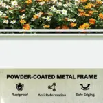 Outsunny Raised Garden Bed with Flip-Up Greenhouse Cover, Metal Elevated Garden Bed with Legs and Drainage Hole, White - Image 9