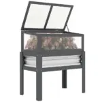 Outsunny Raised Garden Bed with Flip-Up Mini Greenhouse, Elevated Planter Box with Legs and Bed Liner for Flowers, Vegetables - Image 11