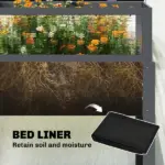 Outsunny Raised Garden Bed with Flip-Up Mini Greenhouse, Elevated Planter Box with Legs and Bed Liner for Flowers, Vegetables - Image 7