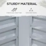 Outsunny Raised Garden Bed with Greenhouse, Steel Planter Box with Plastic Cover, Roll-Up Window, Clear - Image 5