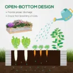 Outsunny Raised Garden Bed with Greenhouse Top, Garden Wooden Cold Frame Greenhouse Flower Planter Protection, 48 Inchx24 Inchx32.25 Inch, Natural - Image 5