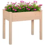 Outsunny Raised Garden Bed with Legs, 34" x 18" x 30", Elevated Wooden Planter Box, Self-Draining with Bed Liner for Vegetables, Herbs