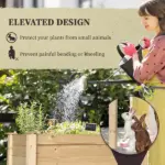 Outsunny Raised Garden Bed with Legs, 34" x 18" x 30", Elevated Wooden Planter Box, Self-Draining with Bed Liner for Vegetables, Herbs - Image 5