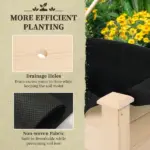 Outsunny Raised Garden Bed with Legs, 34" x 18" x 30", Elevated Wooden Planter Box, Self-Draining with Bed Liner for Vegetables, Herbs - Image 6