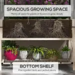Raised Garden Bed with Legs and Cover Metal Elevated Planter Box with Bottom Shelf and Liner Cream - Image 5
