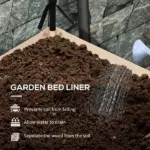 Raised Garden Bed with Legs and Cover Metal Elevated Planter Box with Bottom Shelf and Liner Cream - Image 6