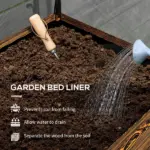 Outsunny Raised Garden Bed with Legs and Cover, Metal Elevated Planter Box with Bottom Shelf and Liner for Vegetables, Brown - Image 6