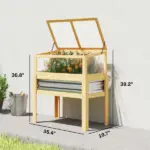 Outsunny Raised Garden Bed with Mini Greenhouse, Elevated Planter Box with Legs and Bed Liner for Flowers, Vegetables - Image 3